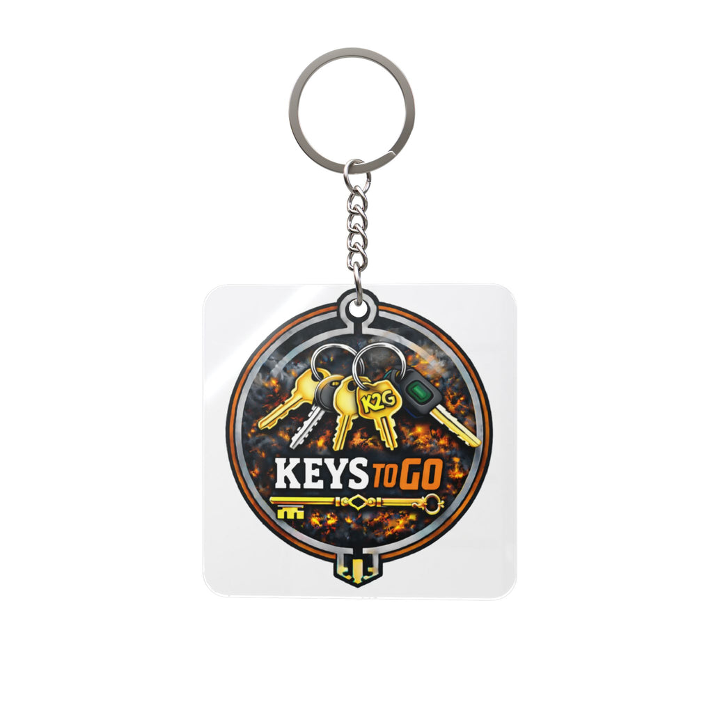 Keys To Go Square Keychain — Retro Motorcycle Keys Design