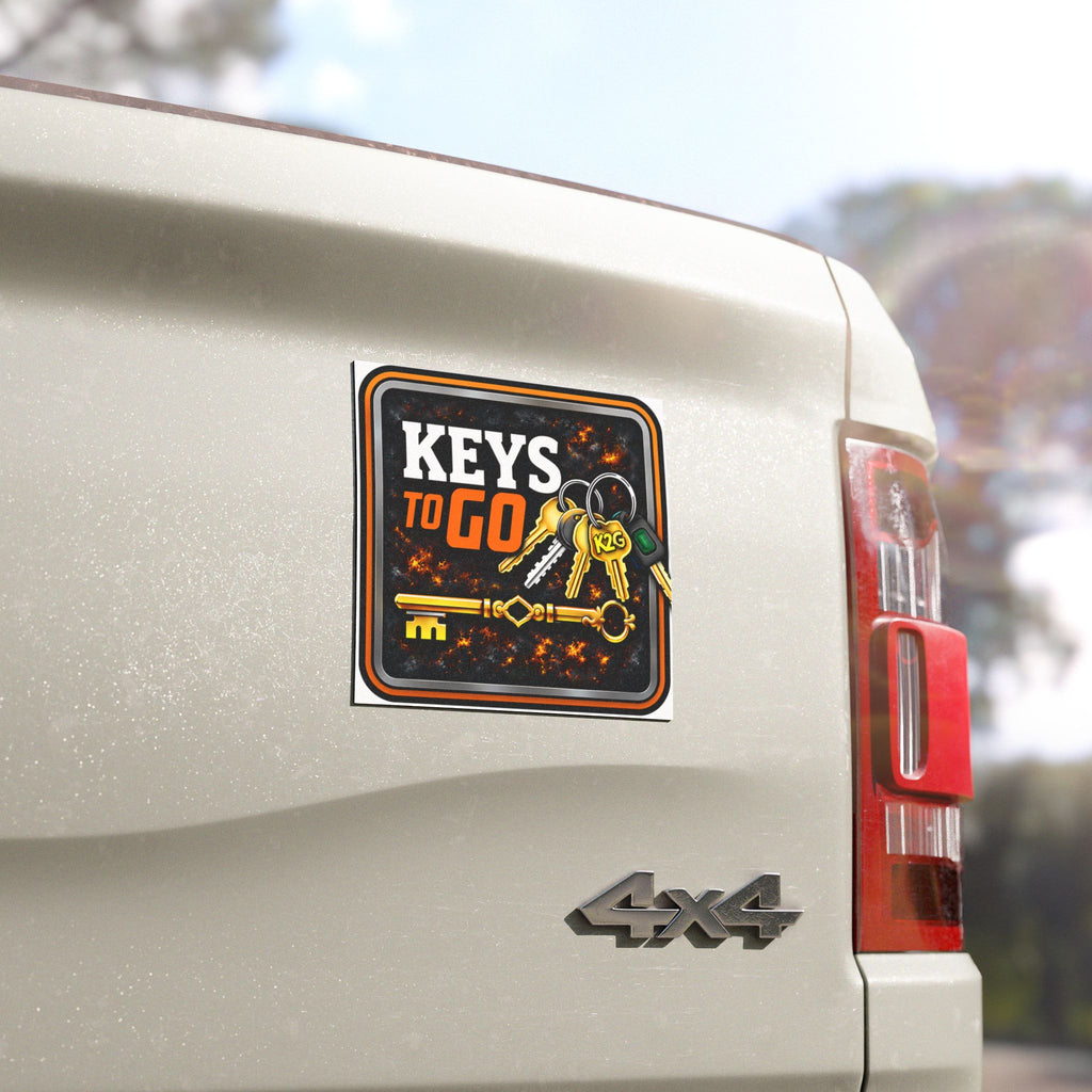 Keys To Go Car Magnet — Keychain Reminder Magnetic Sign for Vehicles
