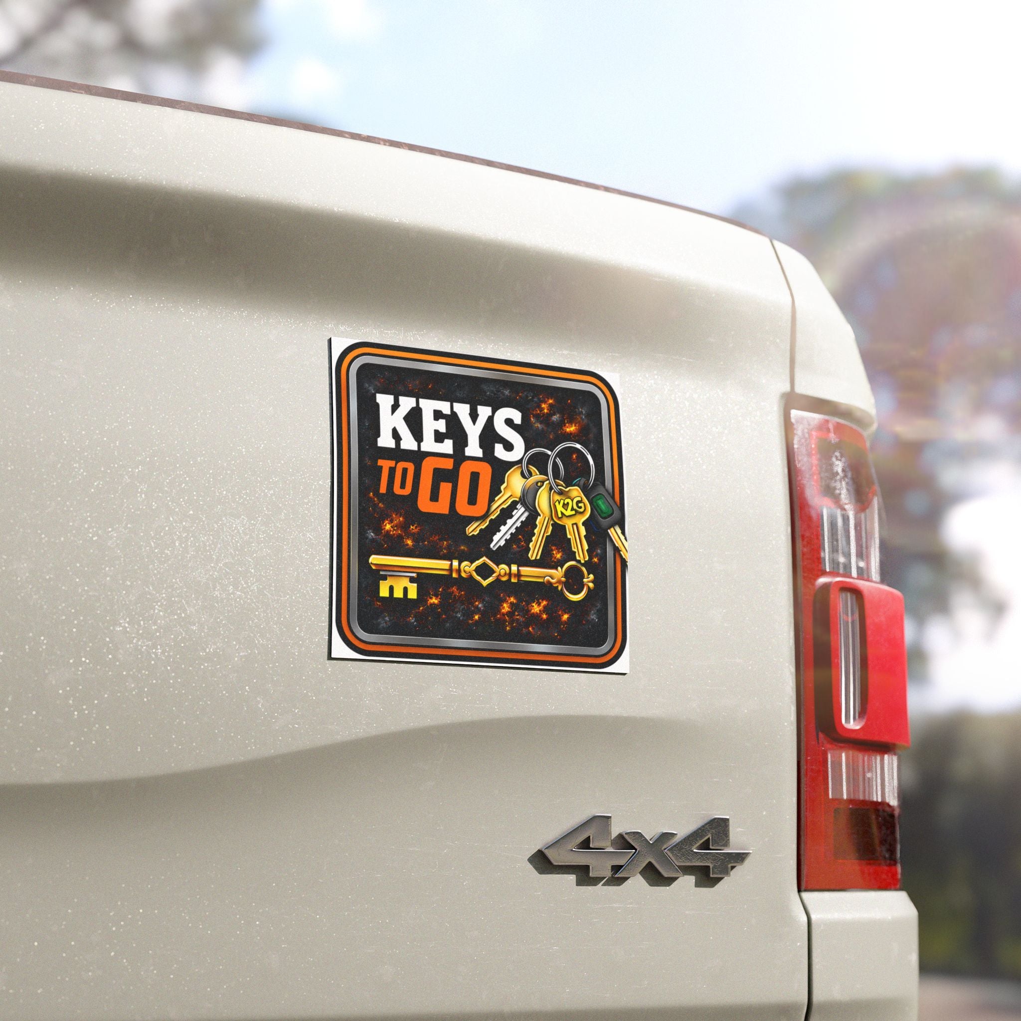 Keys To Go Car Magnet — Keychain Reminder Magnetic Sign for Vehicles