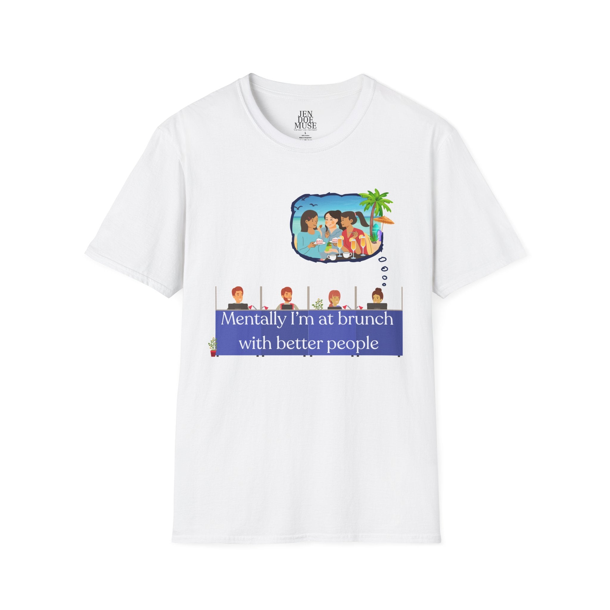 Brunch Vibes Tee - Fun Women's Softstyle Tee for Casual Outings, Gifts, Summer Parties, Brunch Enthusiasts, Comfortable Apparel