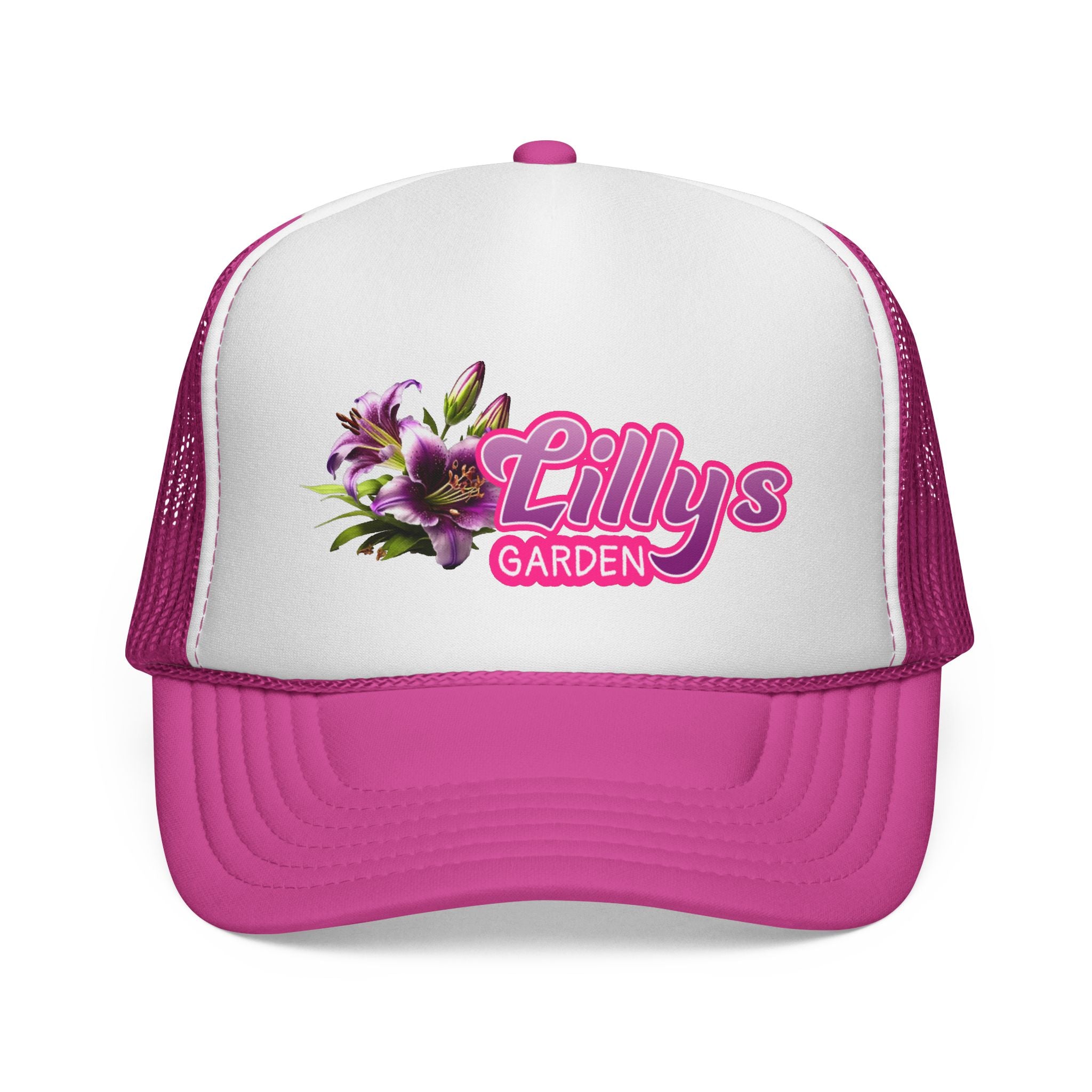 Lillys Garden Trucker Cap — Floral Logo Mesh Hat