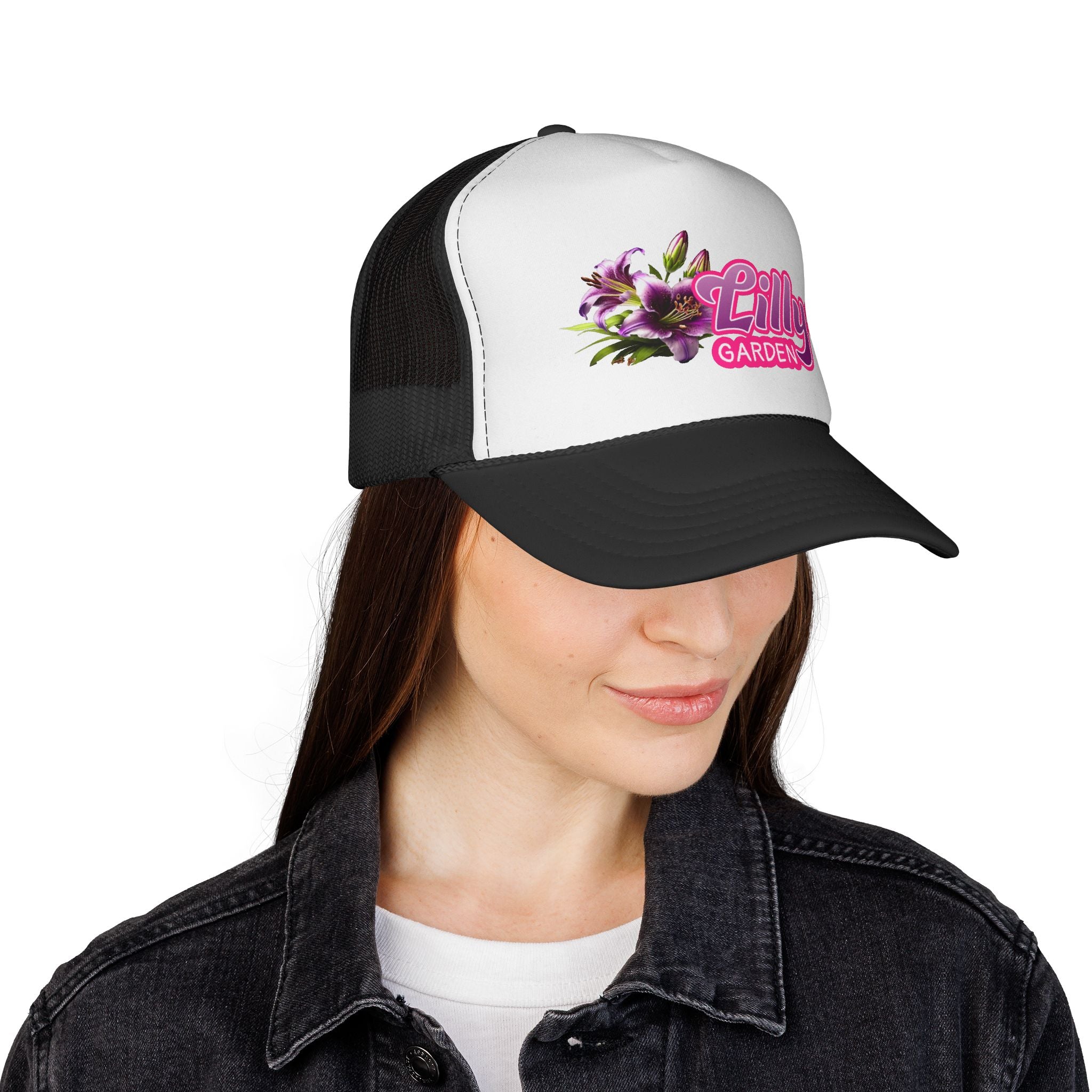 Lillys Garden Trucker Cap — Floral Logo Mesh Hat