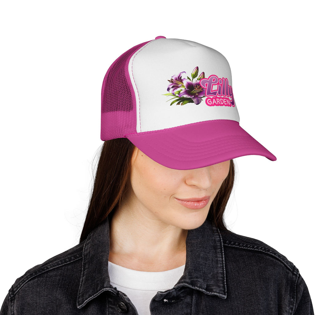 Lillys Garden Trucker Cap — Floral Logo Mesh Hat