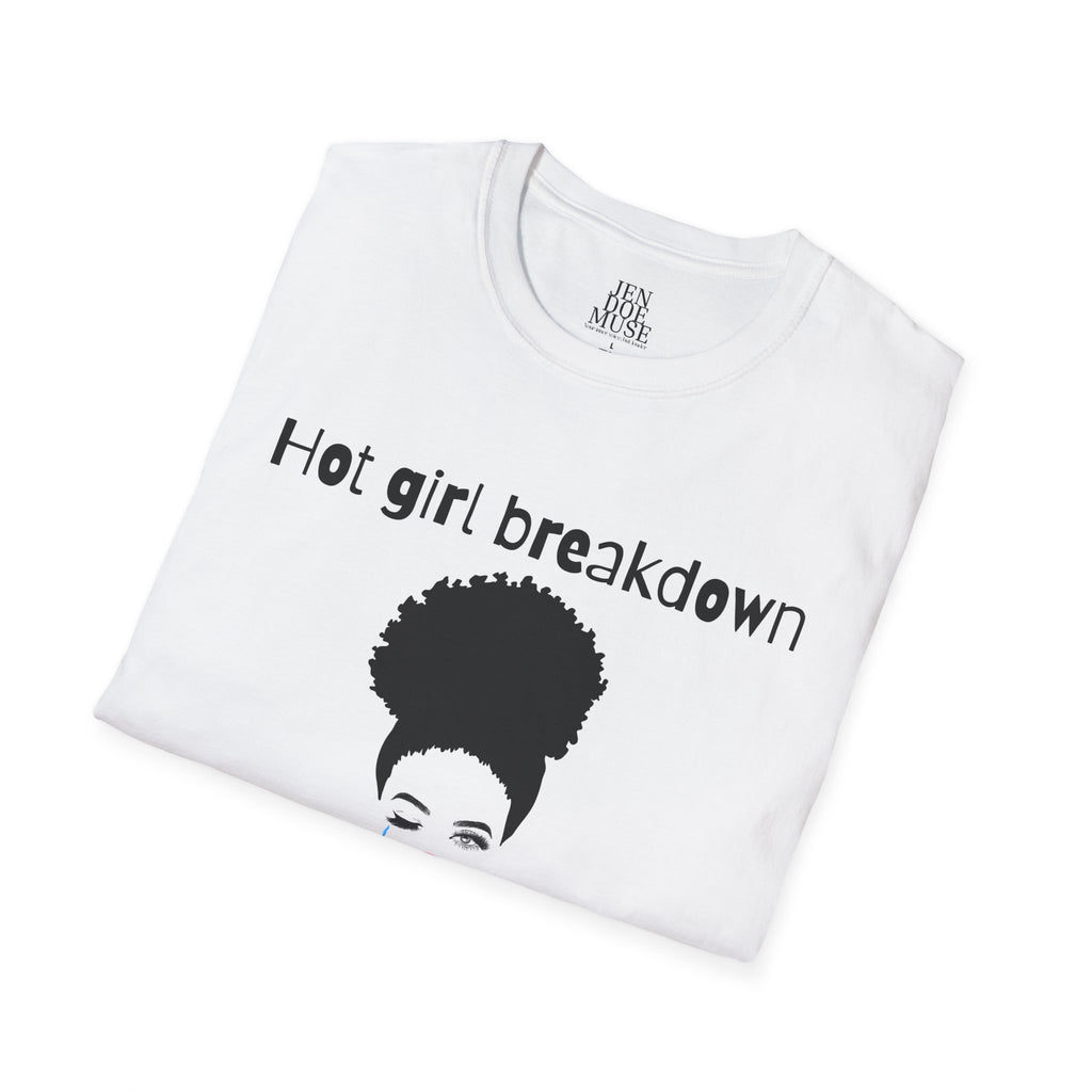 Hot Girl Breakdown Unisex Softstyle T-Shirt | Fun Casual Wear, Gift for Her, Everyday Style, Artsy Graphic Tee, Summer Fashion