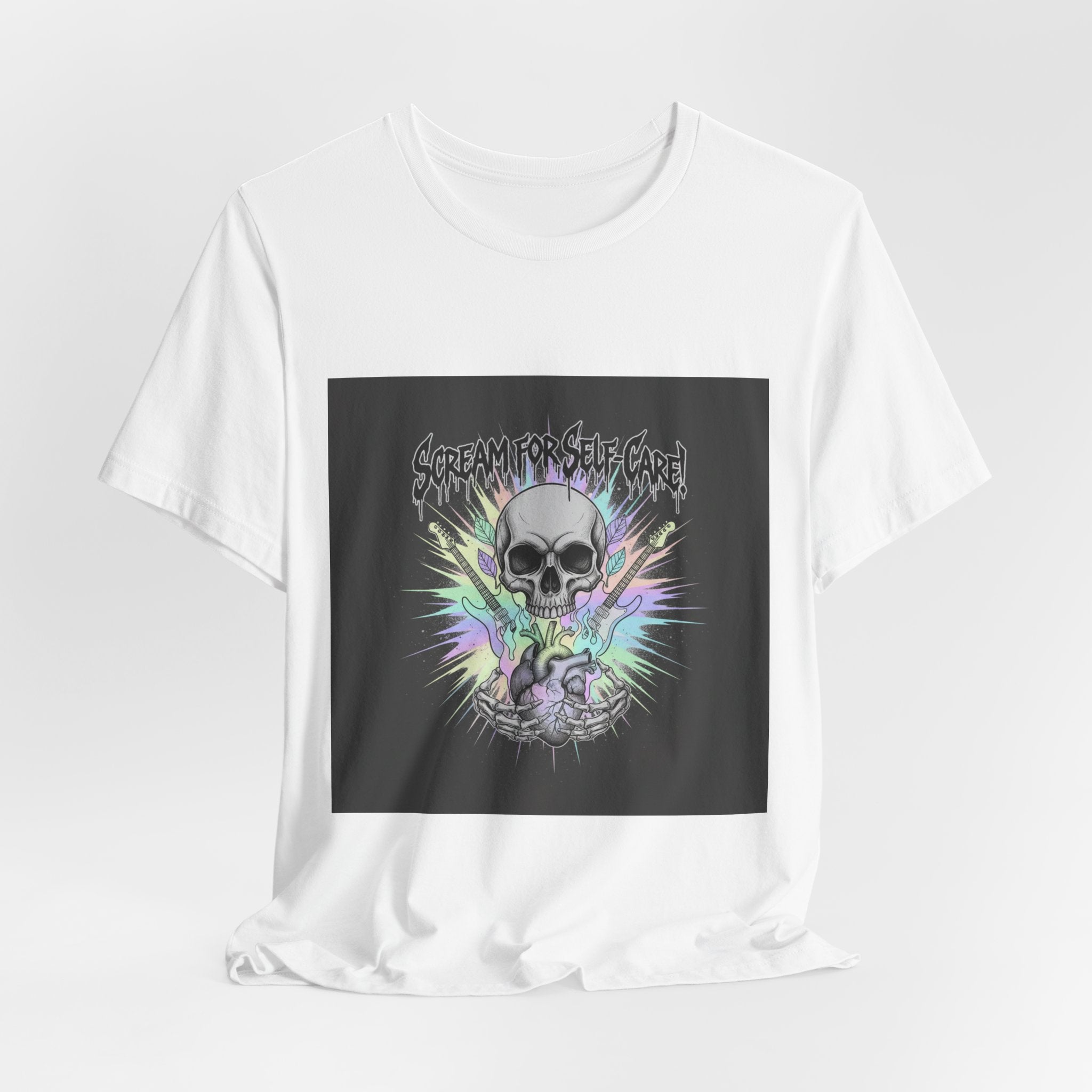 Scream for Self-Care Tee | metal font shirt, gothic wellness quote