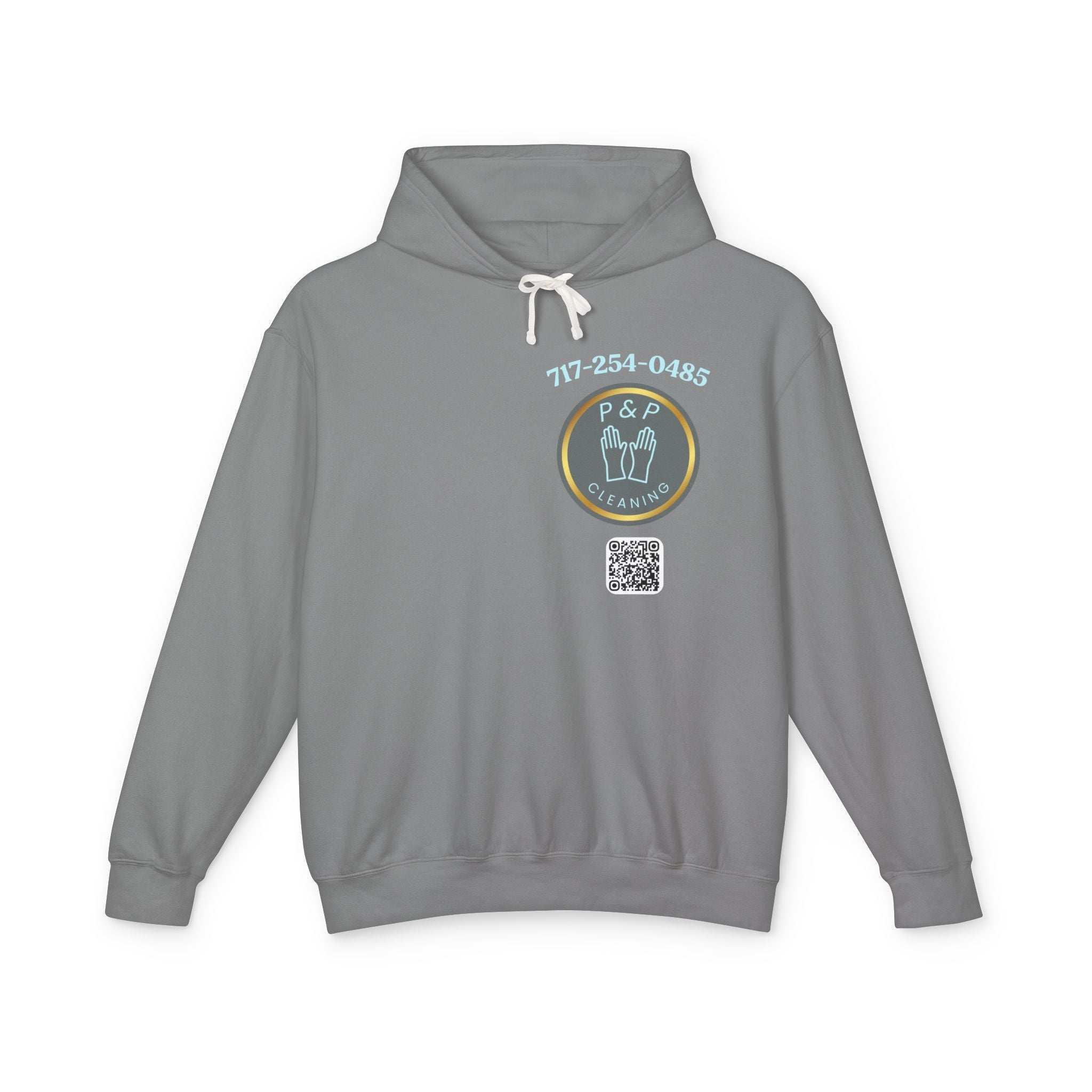 Cleaning Service Hoodie — P&P Cleaning Branded Lightweight Hooded Sweatshirt