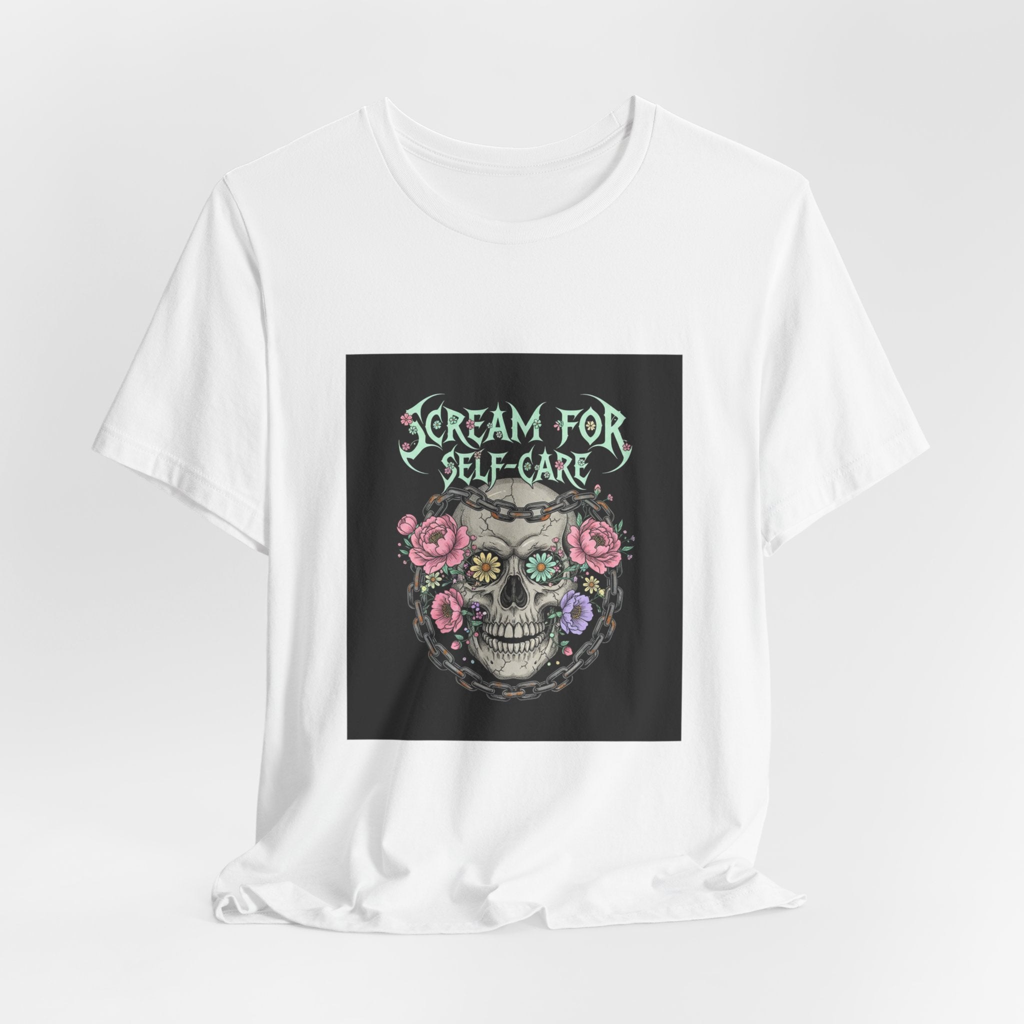 Scream for Self-Care T-Shirt | metal font shirt, gothic wellness quote