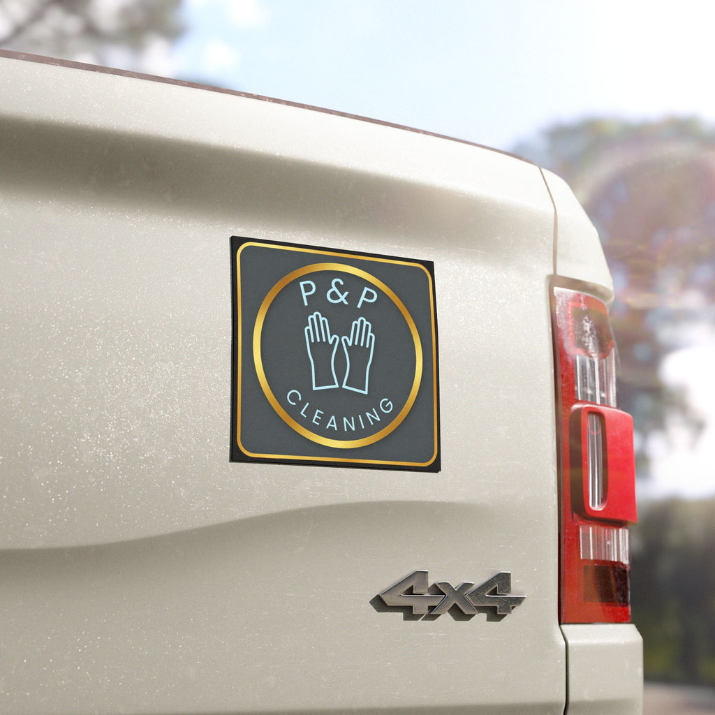 P & P Cleaning Logo Car Magnet — Professional Cleaning Service