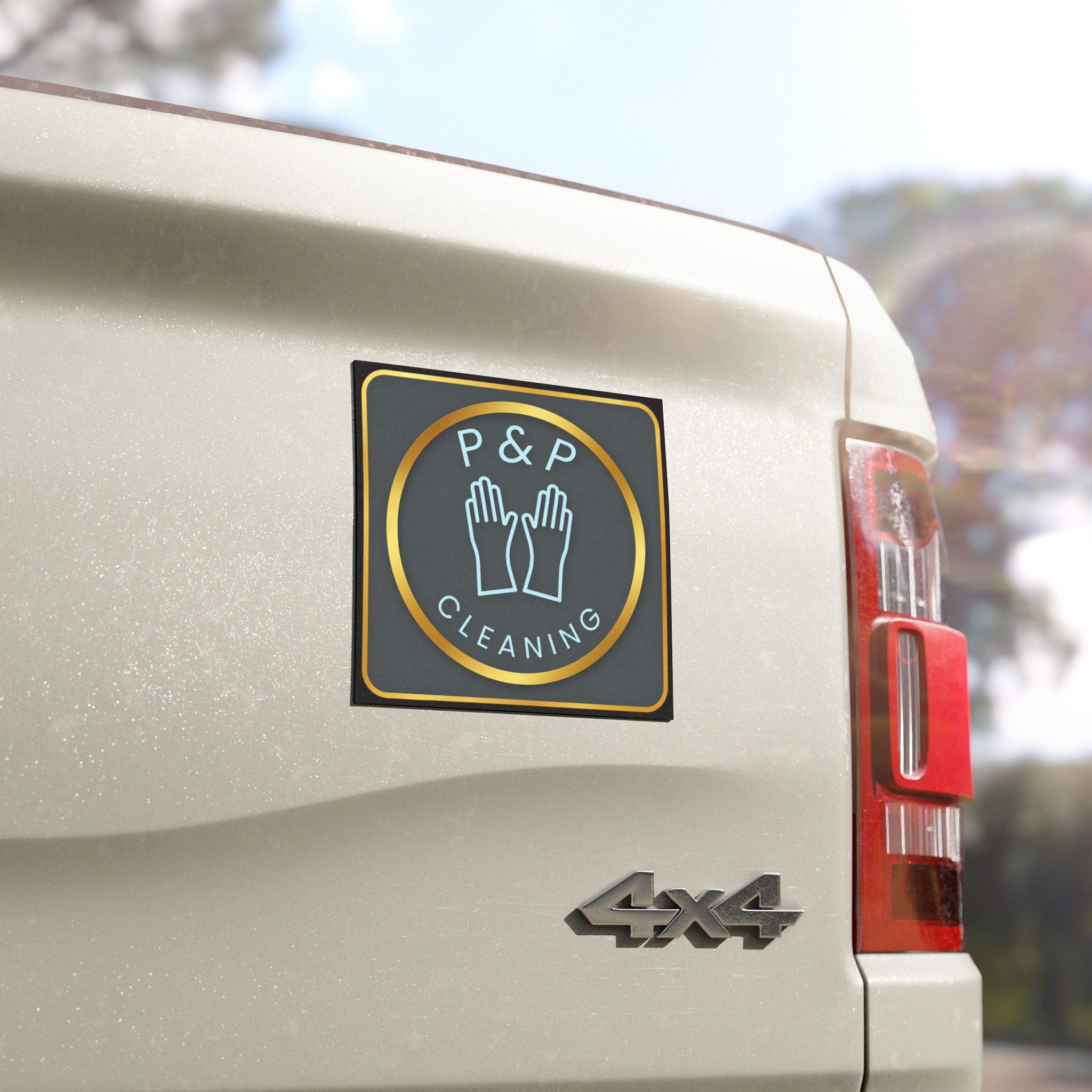 P & P Cleaning Logo Car Magnet — Professional Cleaning Service