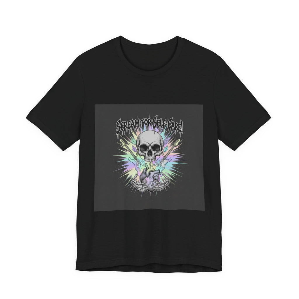 Scream for Self-Care Tee | metal font shirt, gothic wellness quote