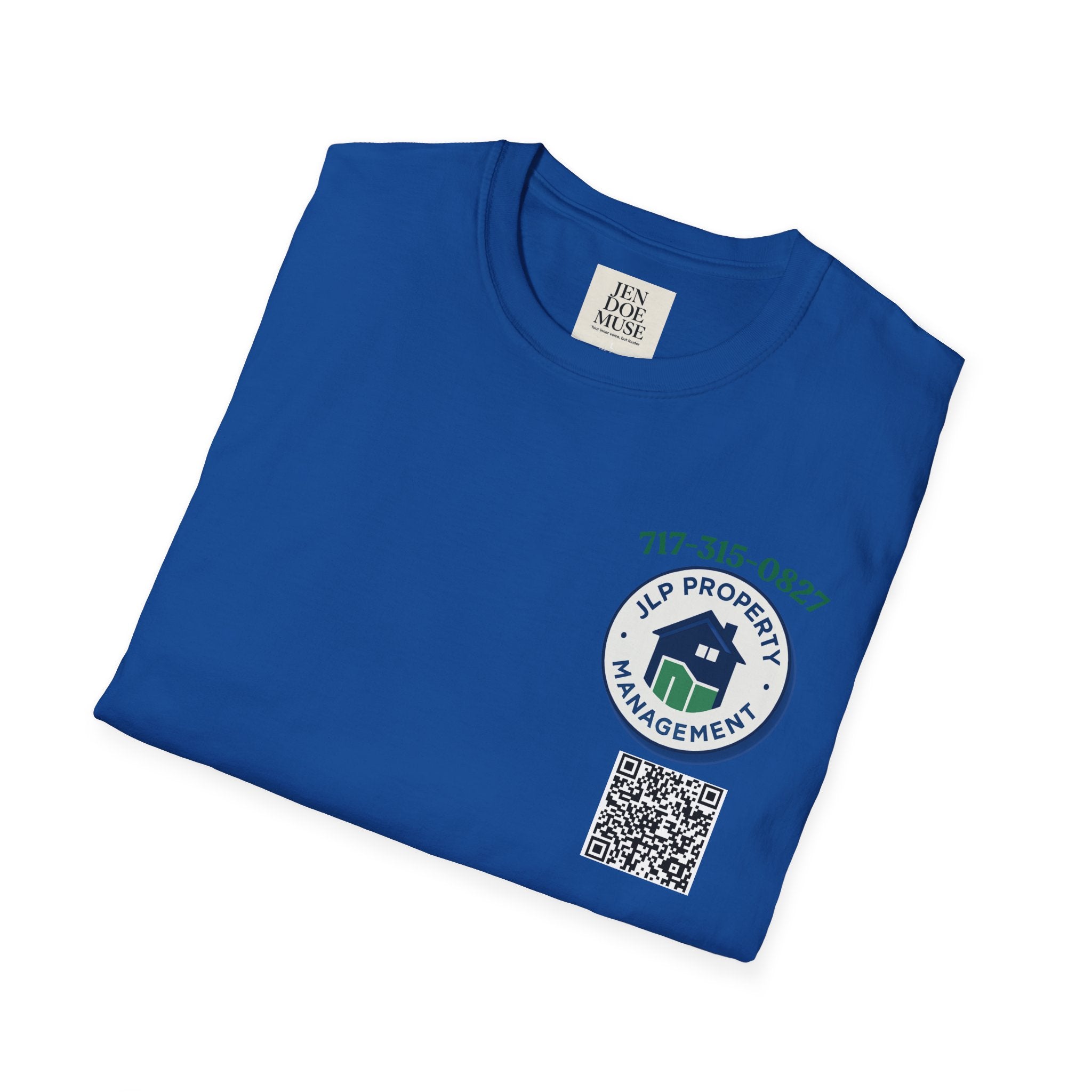 Property Management T-Shirt — JLP Property Management Logo Tee with QR Code