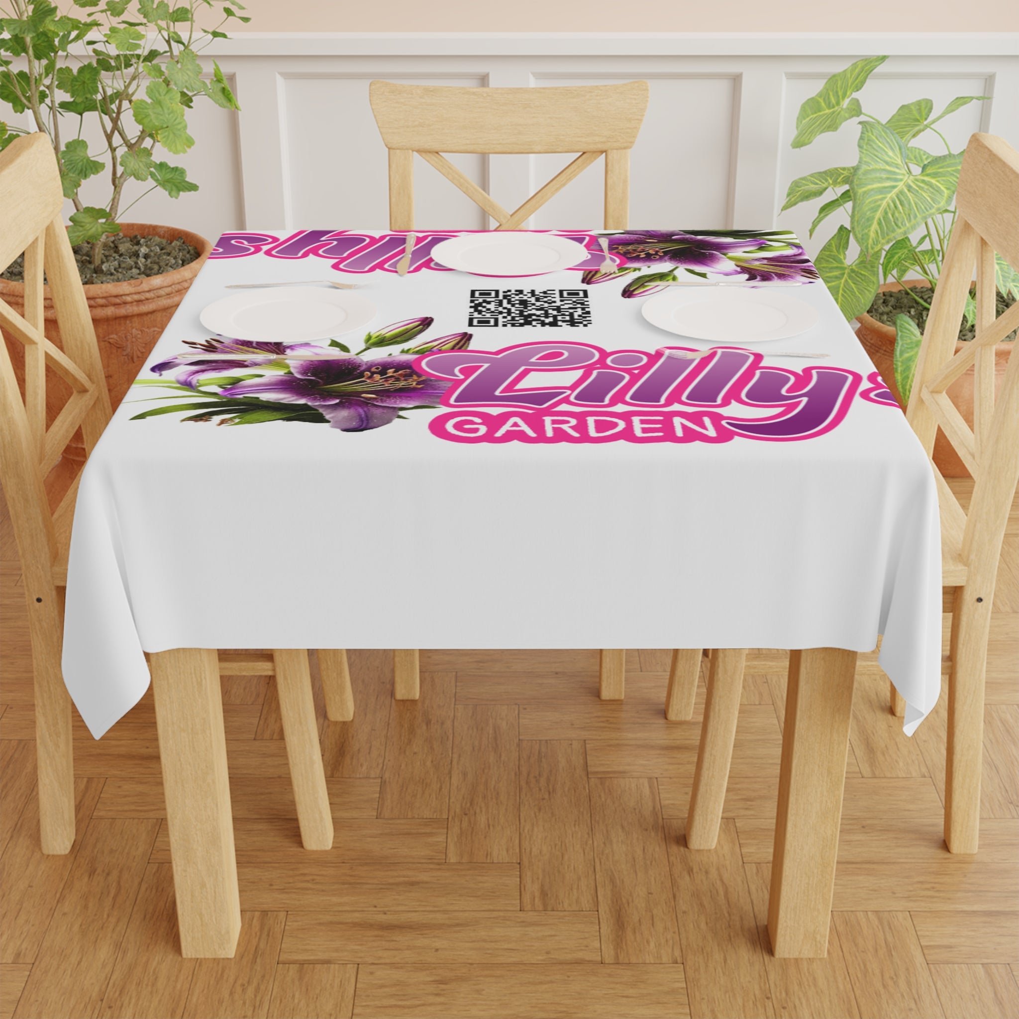 Lilly's Garden Floral Tablecloth — QR Design