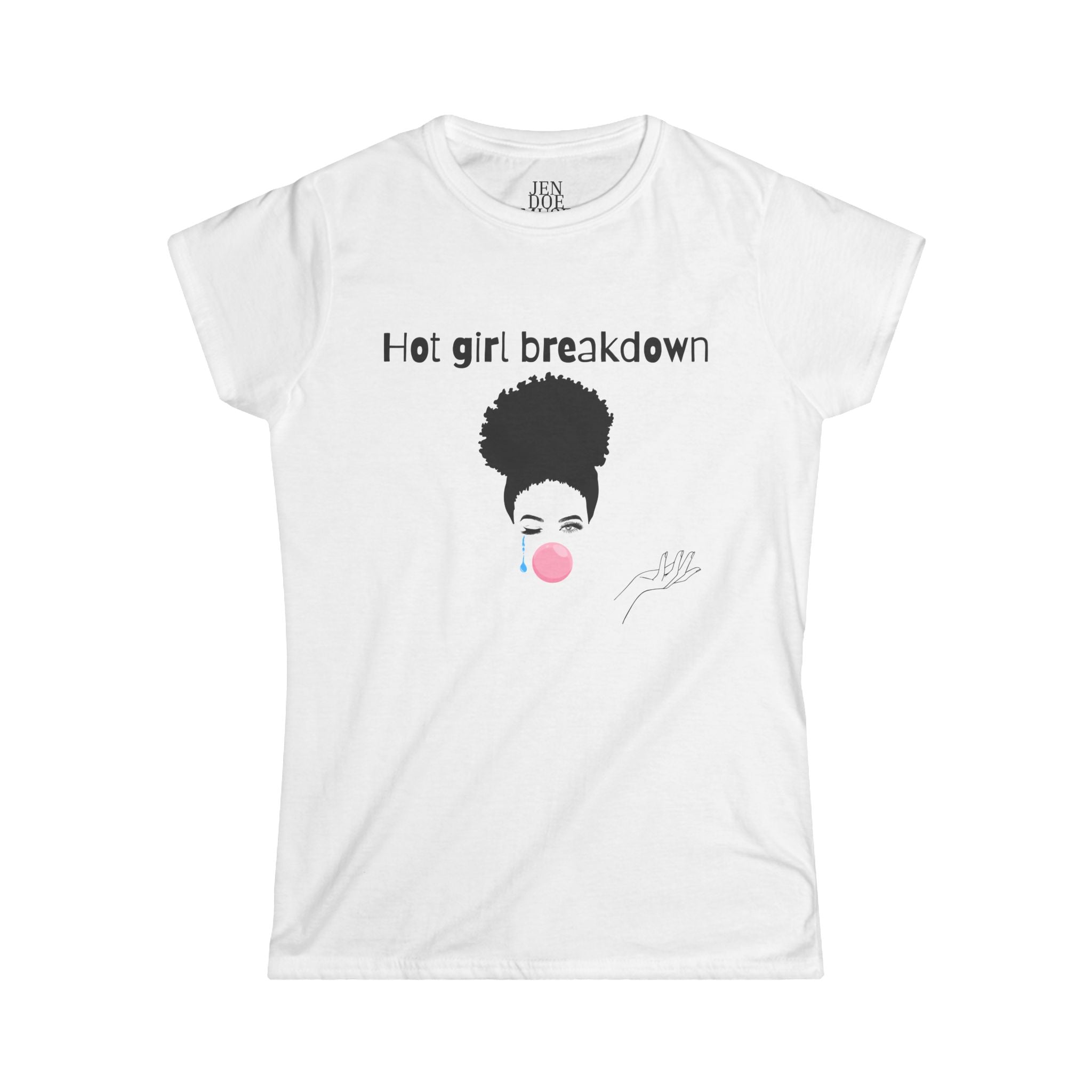 Hot Girl Breakdown Softstyle Tee, Trendy Women's T-Shirt, Casual Outfit, Gift for Her, Feminist Apparel, Self-Care Clothing