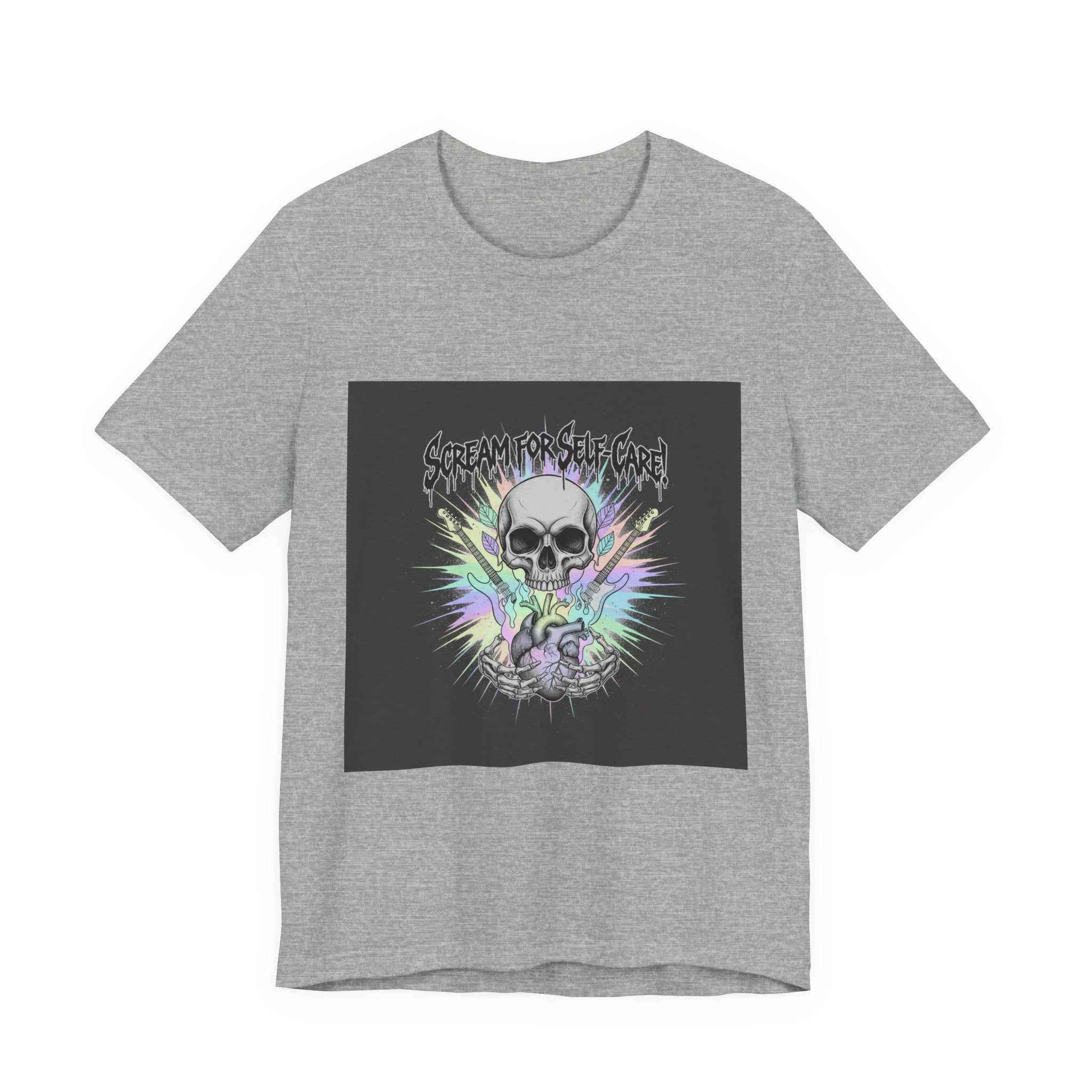 Scream for Self-Care Tee | metal font shirt, gothic wellness quote