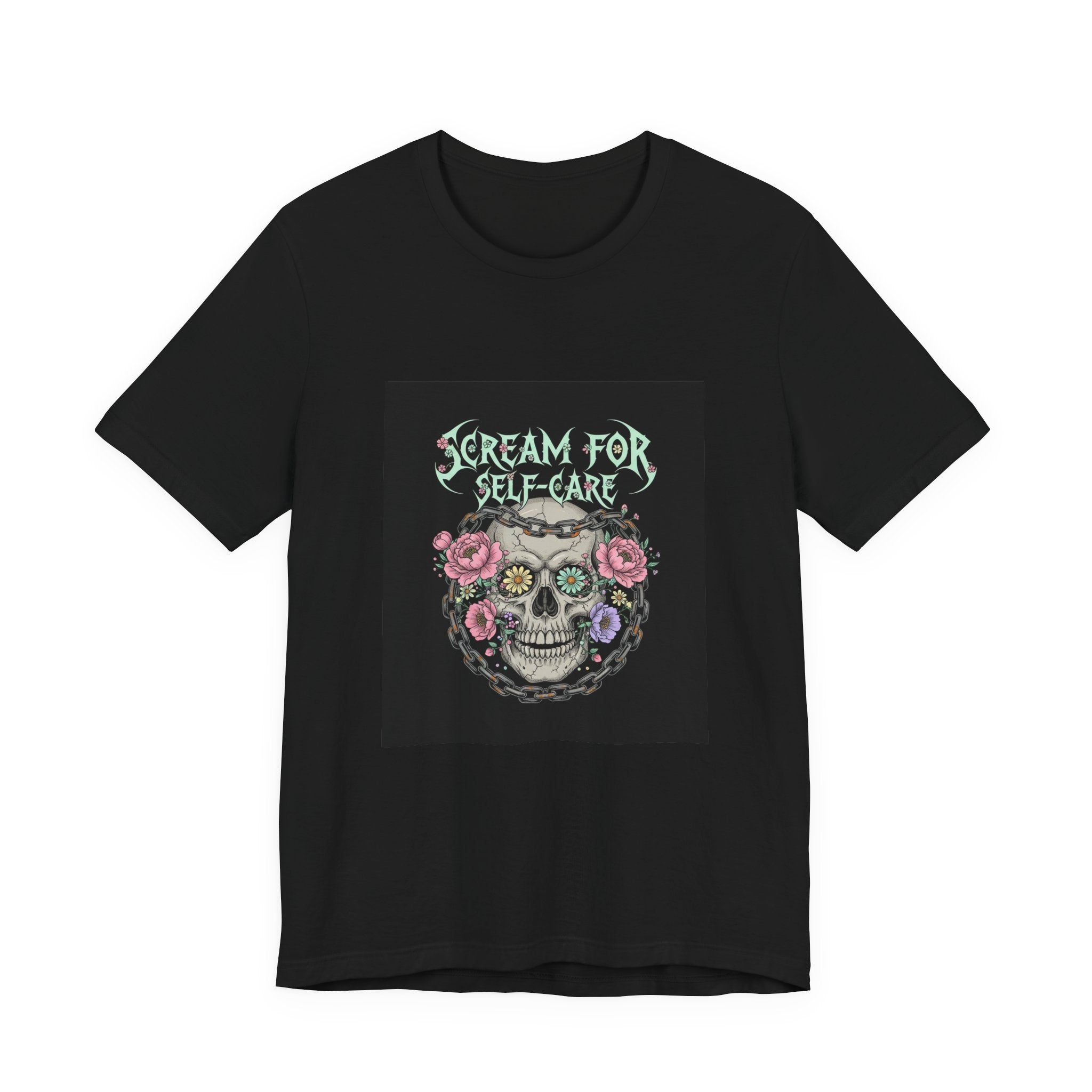 Scream for Self-Care T-Shirt | metal font shirt, gothic wellness quote