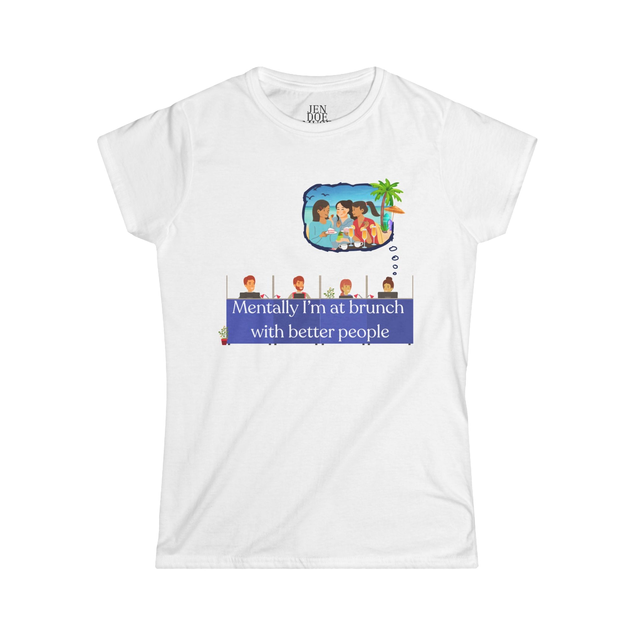 Brunch Vibes Tee - Fun Women's Softstyle Tee for Casual Outings, Gifts, Summer Parties, Brunch Enthusiasts, Comfortable Apparel