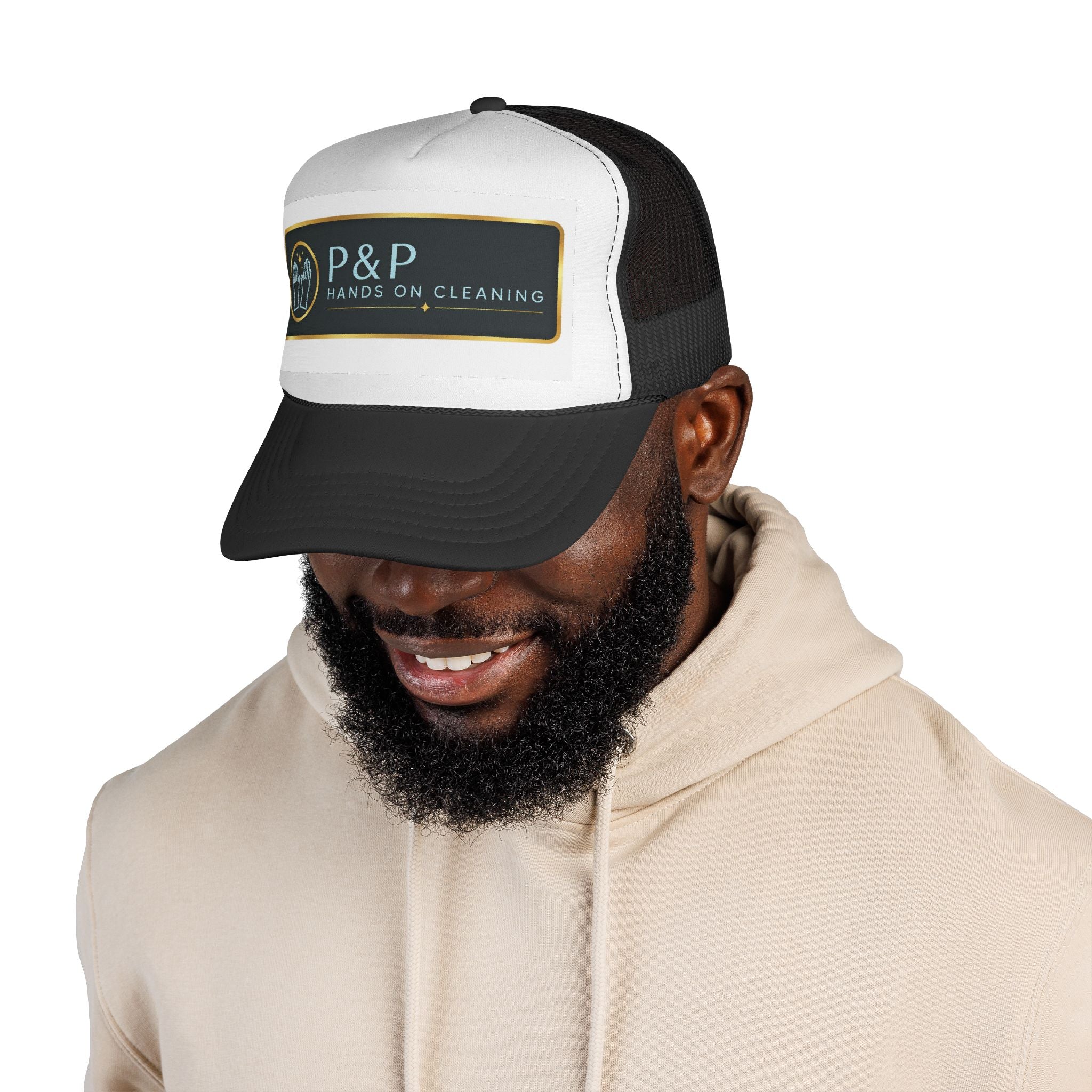 P&P Hands On Cleaning Logo Trucker Cap