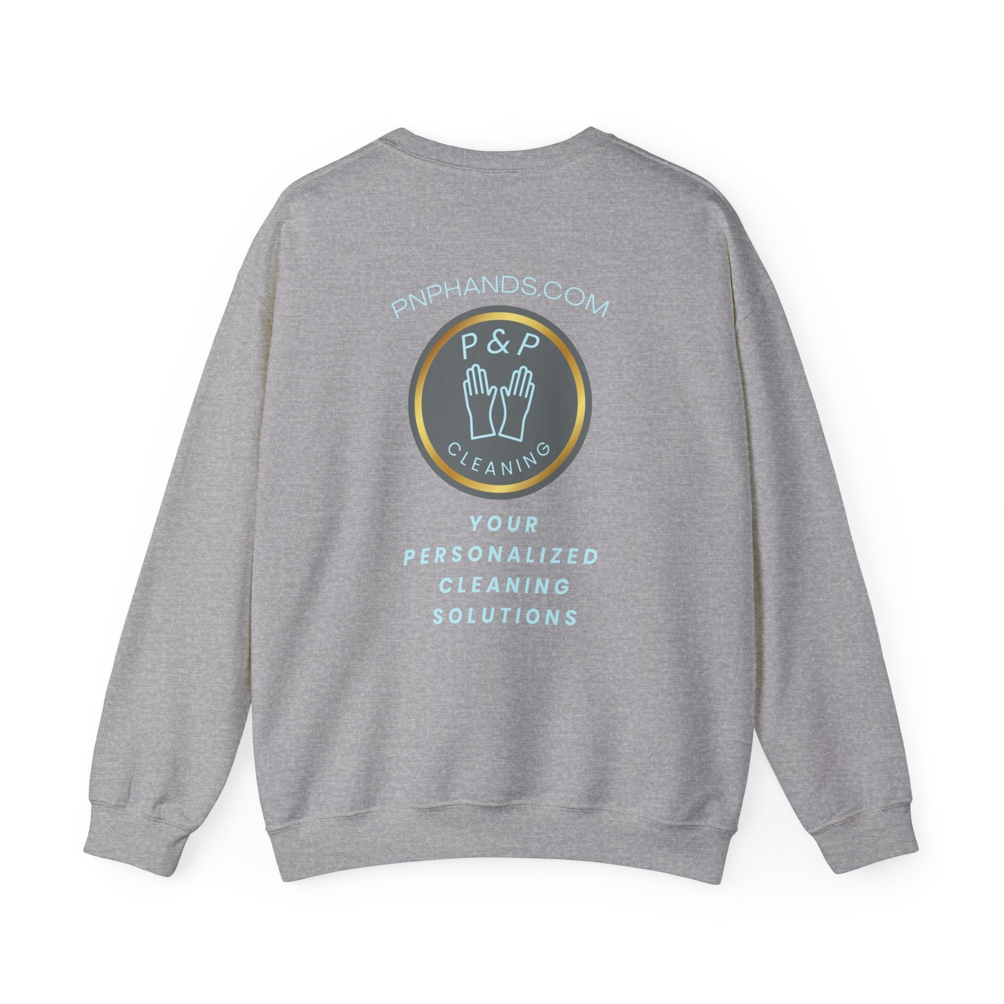Cleaning Service Crewneck Sweatshirt — P&P Cleaning Logo & Phone