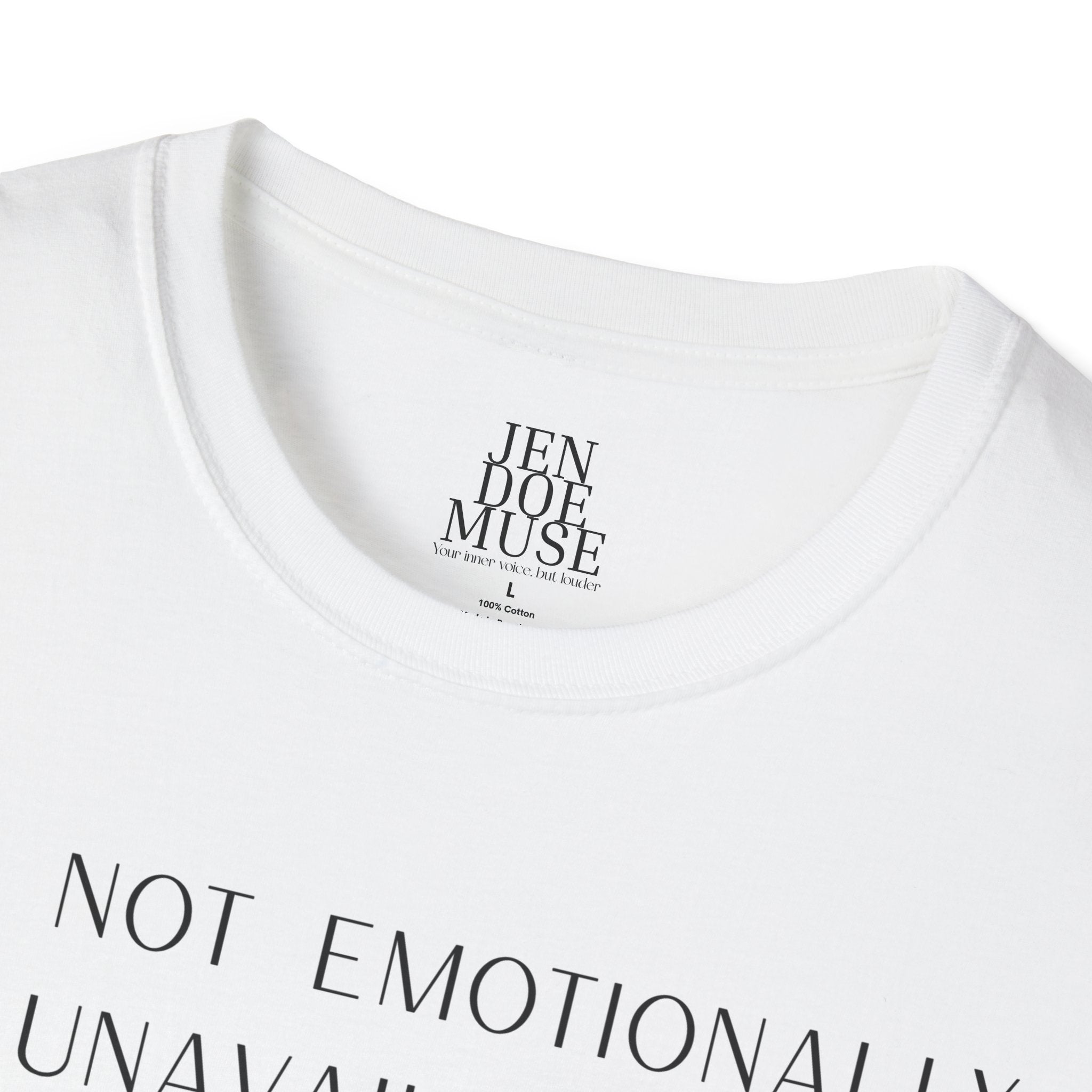 Emotionally Unavailable Unisex Softstyle T-Shirt | Funny Relationship Tee, Casual Wear, Gift for Him, Perfect for Date Night, Humor Clothing