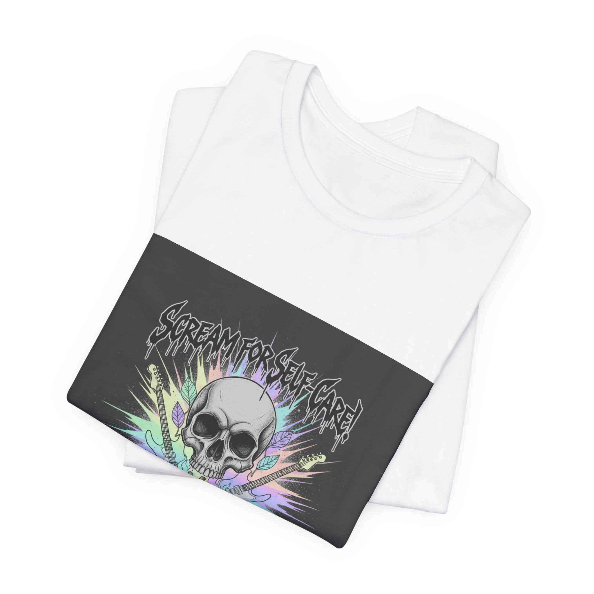 Scream for Self-Care Tee | metal font shirt, gothic wellness quote