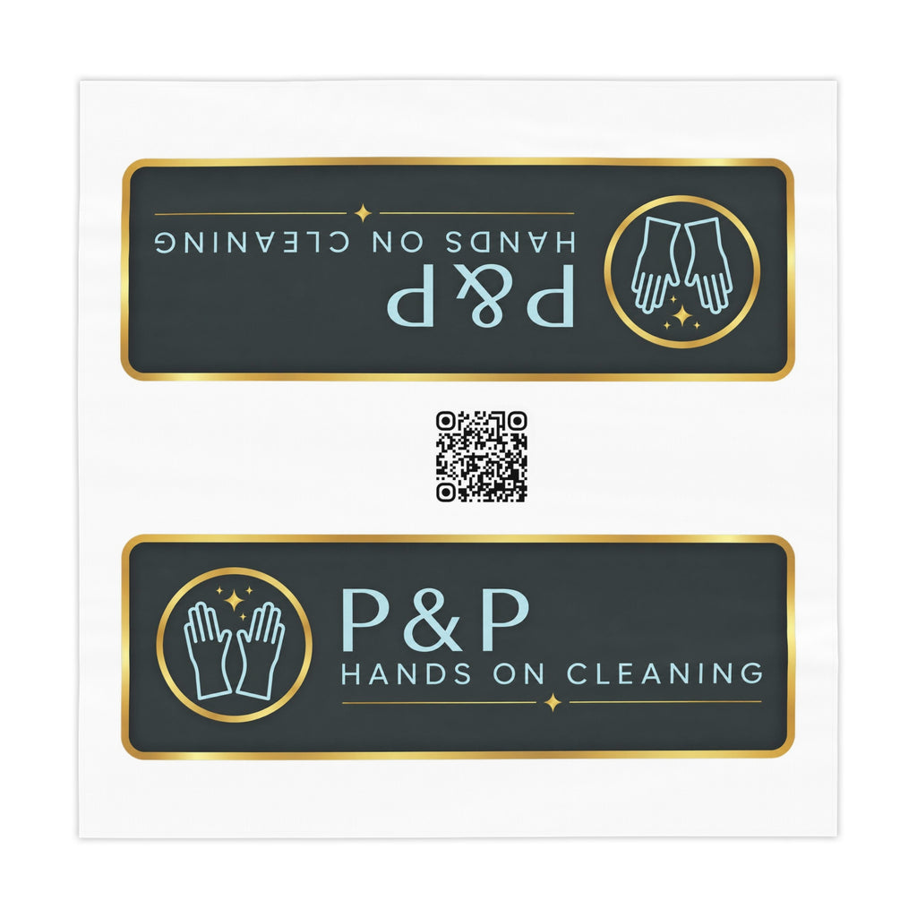 Custom Logo Tablecloth — P&P Hands On Cleaning Branded Table Cover