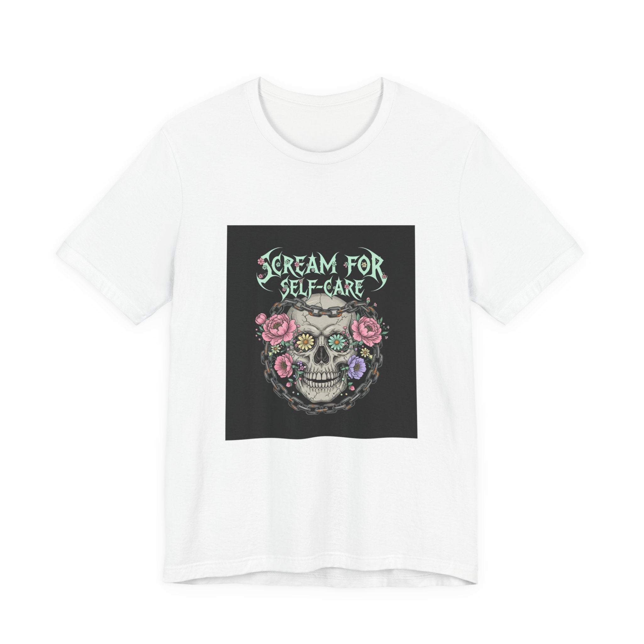 Scream for Self-Care T-Shirt | metal font shirt, gothic wellness quote