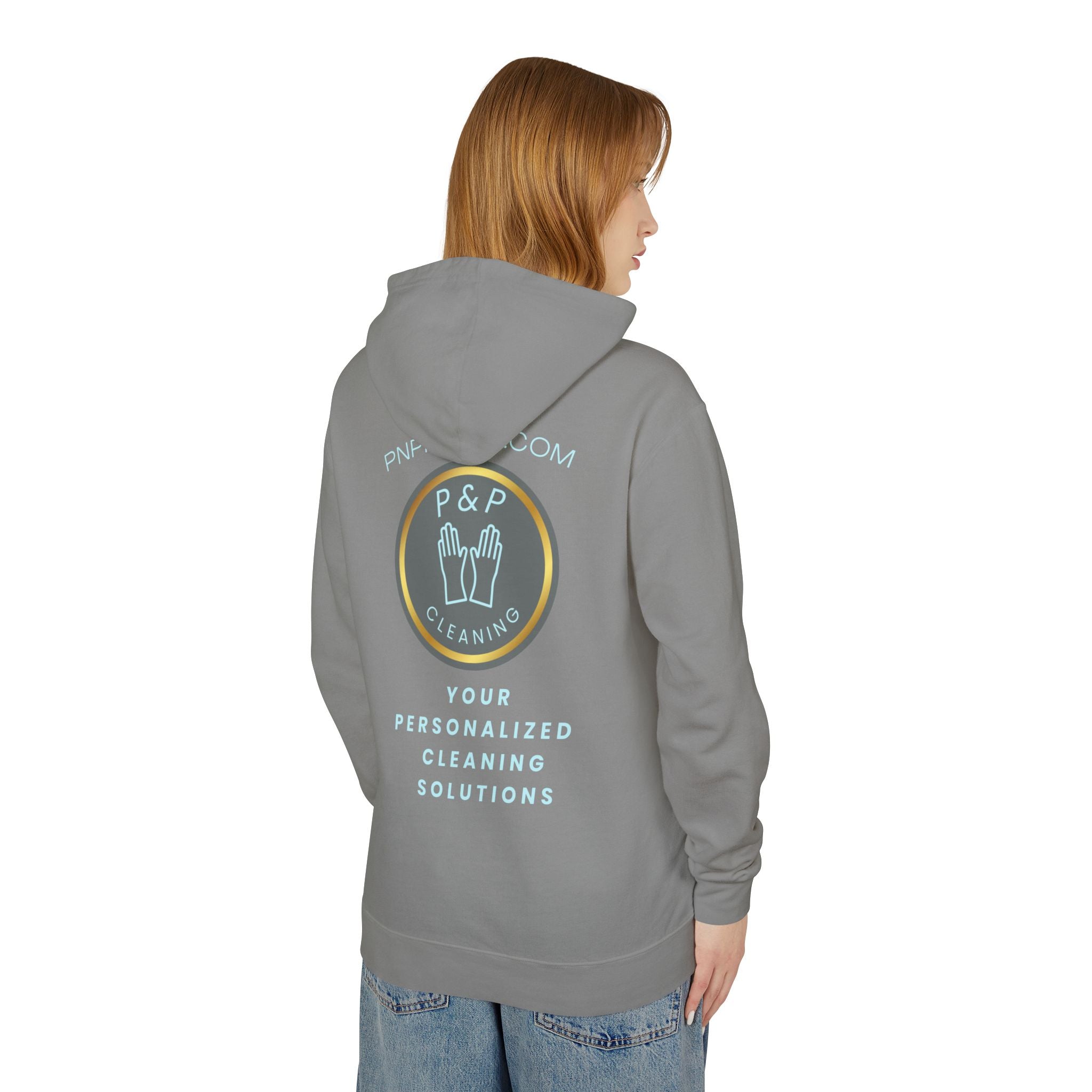 Cleaning Service Hoodie — P&P Cleaning Branded Lightweight Hooded Sweatshirt